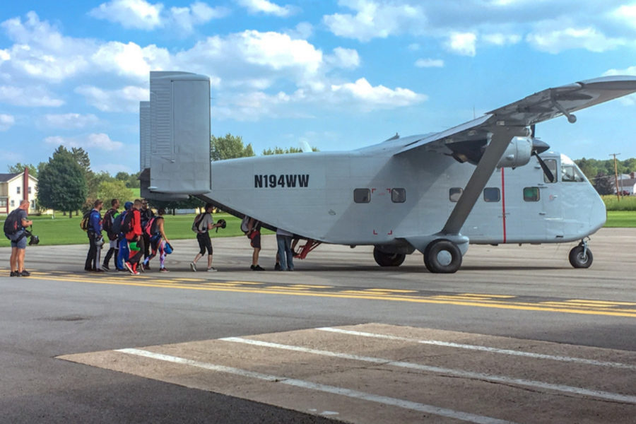 The Skyvan being loaded up at the 2018 Boogie at WNY Skydiving.