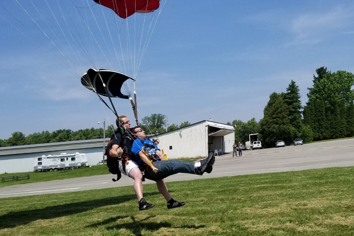 Two WNY Skydivers Landing Safely 