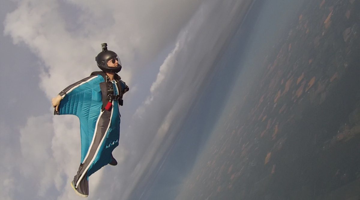 wingsuit skydiver