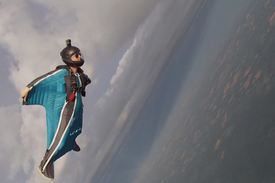 wingsuit skydiver