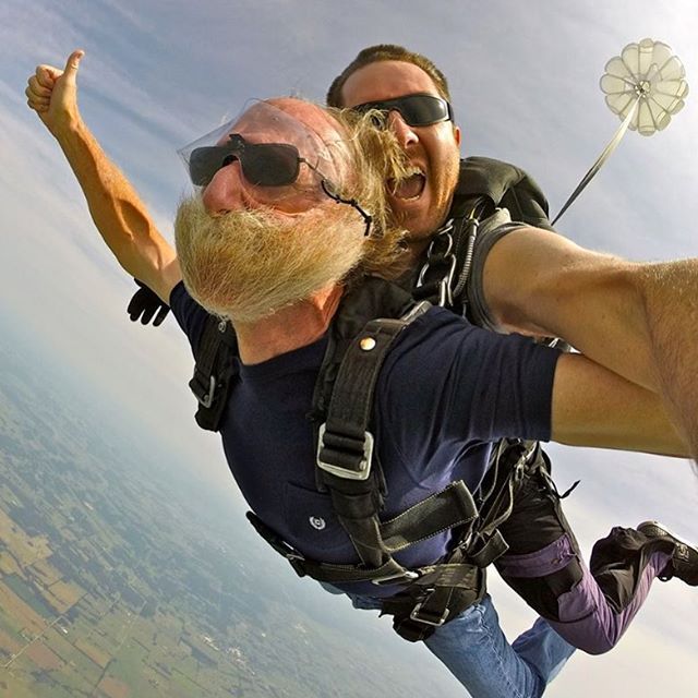 skydiver with beard