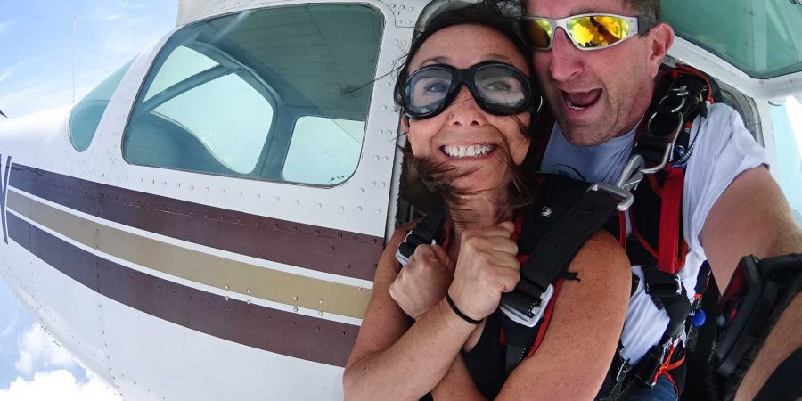 Woman asking herself: Should I go Skydiving?